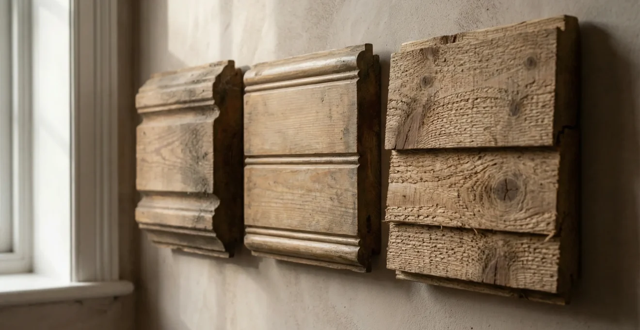 Close detail showing shadow depth on fluted wall panel surface under side lighting